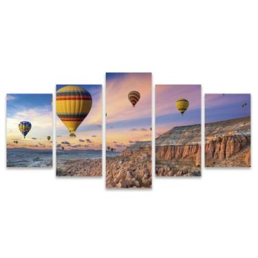 Imagem de Kit Quadros Mosaico Rochas Amarelo Colorido Rochedo Balões - Deliquadr