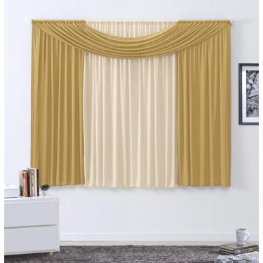 Imagem de Cortina Impéria 2,00x1,70m Marfim e Dourado - Vivarti