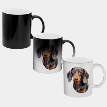 Imagem de Caneca Magica Porcelana Muda de Cor - 325ml - DACHSHUND FOFO LINDO