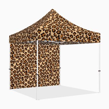 Imagem de Tenda de dossel pop-up 25 x 25 cm com paredes laterais, série ABLEM8CANOPY ULTRA8 tenda de sombra instantânea resistente para uso externo comercial ou evento esportivo, pátio, bagageiro, quintal (leopardo, 1 parede completa)