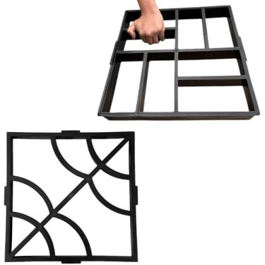 Imagem de Kit 2 Formas Piso De Garagem Passagem de Veículos Decoração - Easy Piso C/Manual (Floral + Tijolinho G 6cm) Durável, Resistente, Fácil Aplicação, Ideal para Áreas Externas, Pátios e Calçadas