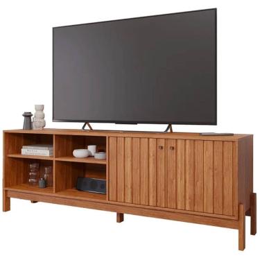 Imagem de Rack Holanda 180cm para TV até 70 Polegadas Ripado 2 Portas Permobili Cor Cinamomo