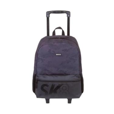 Imagem de Mochila Rodinhas Street Skate Sk8 Preto Sestini Original