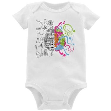 Imagem de Body Bebê Cérebro Analítico e Criativo - Foca na Moda, Branco, GG