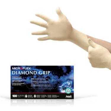 Imagem de Diamond Grip MF-300 Disposable Gloves in Latex Multi-Purpose, Powder Free Glove in Natural Rubber for Exam, Cleaning or Mechanic Tasks, White, Size Small, Box of 100 Units