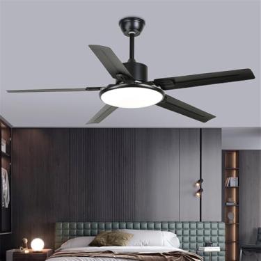 Imagem de Nórdico Moderno LED Ventilador Luz Moda Luxo Sala De Estar Restaurante Quarto Estudo Hotel Villa Ventilador De Teto Luz Remota Ventilador Elétrico (Estilo 38)
