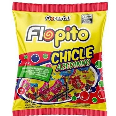 Imagem de Pirulito Florestal Gigante Giga Chiclete  Azedinho Sortido 600Gr 24 Un