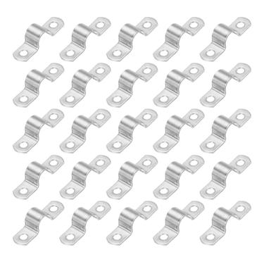 Imagem de PATIKIL Correia rígida de tubo de 4/9" (12 mm), 25 peças braçadeira de conduíte de aço inoxidável 304 2 furos engrossar suporte de tubo braçadeira de tubo para fixação de fio de cabo de tubulação