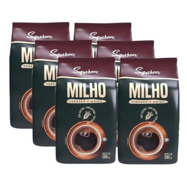 Imagem de kit 6 Pó De Café De Milho Torrado E Moído Superbom 500g