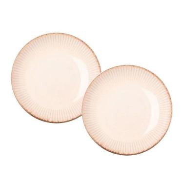 Imagem de Jogo 2 Prato Fundo para Massas Cerâmica Linear Branco 23cm Lyor
