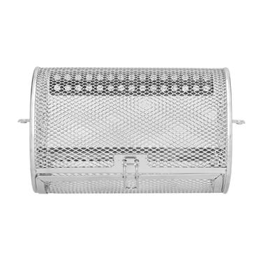 Imagem de Cesta de fritadeira giratória QANYEGN 360 graus, tambor torrador de churrasqueira, cesta de cozimento de aço inoxidável para forno elétrico de cozinha (12x12x18cm)