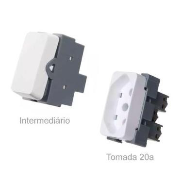 Imagem de Conj 3 Interruptor Intermediário+ 3 Tomada 20A 4x4 Margirius