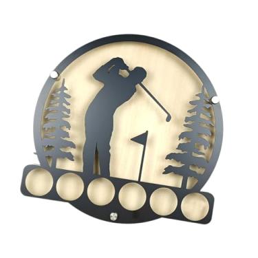 Imagem de Dynwave Golfe tocando silhueta bola exibir rack rack bola de golfe robusta robusta elegante rack simples rack de armazenamento montado na parede