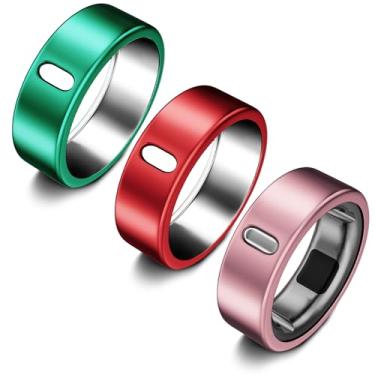 Imagem de ZOOROO Pacote com 3 capas compatíveis com Oura Ring Gen 4/Oura Ring Gen 3 Horizon/Heritage, Surport Charging com capa, protetor de TPU antiarranhões para homens e mulheres (tamanho 12, rosa + vermelho