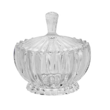 Imagem de Bomboniere Potiche Decorativo Baleiro De Cristal Com Tampa Geneva 17cm Wolff