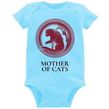 Imagem de Body Bebê Mother of Cats - Foca na Moda, Azul bebê, G