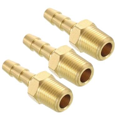 Imagem de Kozelo Pacote com 3 conectores adaptadores de mangueira de latão para mangueira de 3/40.6 cm para conexões macho NPT de 1/20.3 cm para máquinas domésticas, banheiras de massagem, sistemas de irrigação