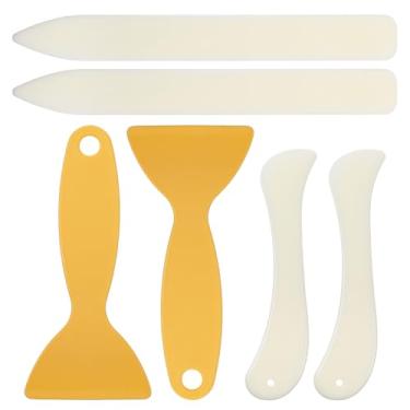 Imagem de Conjunto de 6 pastas ósseas de plástico para encadernação de papel, ferramenta de pontuação, ferramenta de encadernação dobrável, ferramentas de origami para scrapbooking artesanal, cartões de papel