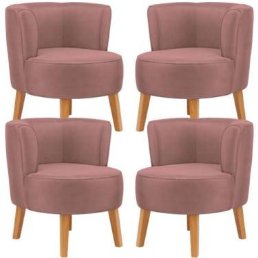 Imagem de Conjunto 4 Cadeiras Estofadas para Sala de Espera Confortavel Tecido V