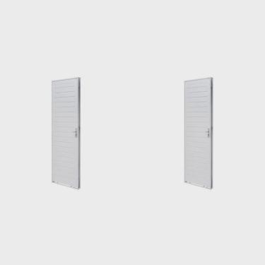 Imagem de Kit com 2 Portas de Aço Lambri 215x83cm Batente 12cm Qualitysol Ramassol Branco