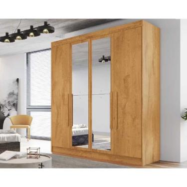 Imagem de Guarda Roupa Casal 3 Gavetas e 4 Portas c/2 Espelho Nantes Peroba - Europa