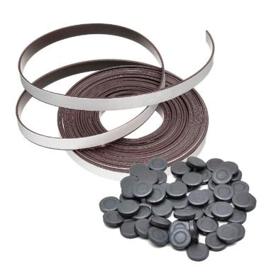 Imagem de Imã 9mm Com Colante Para Artesanato 10 Metros Imã Fita + 200 Redondo 10mm