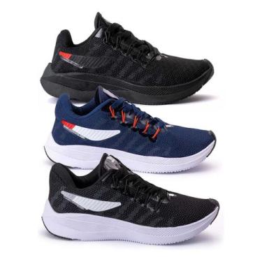 Imagem de Kit 3 Tenis Masculino Caminhada Academia Treino Confortável Macio Casu