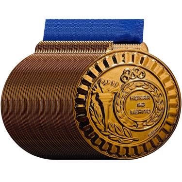 Imagem de Kit 160 Medalhas De Honra Ao Mérito 5,5cm Diâmetro Jogos bronze