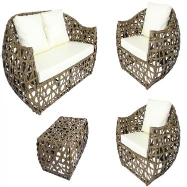 Imagem de Jogo Sofá e Poltronas Dubai em Alumínio Jardim, Área, Sala Trama Original