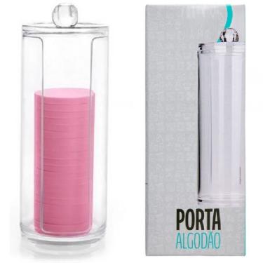 Imagem de Porta Algodão Discos Organizador Acrílico Com Tampa Banheiro