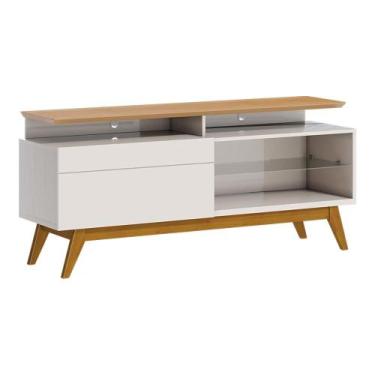 Imagem de Rack Bancada 1 Gaveta com Nicho 146cm Amy Off White/Nature G29 - Gran 