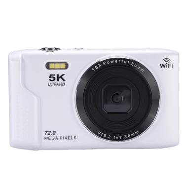 Imagem de Câmera Digital 5K 72MP 16x Zoom de 2,8 Polegadas Tela LCD AF AFOFOL (Branco)
