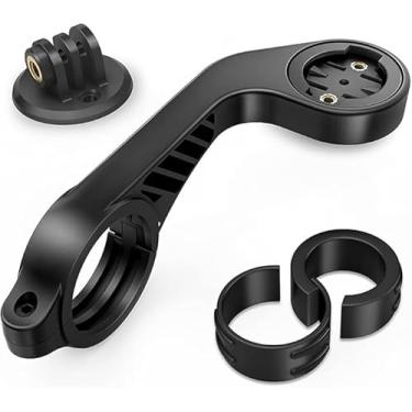 Imagem de MODJUEGO Adaptador de suporte de bicicleta frontal para computador de ciclismo Garmin Edge GPS compatível com guidão de 25,4 31,8 e 35 mm