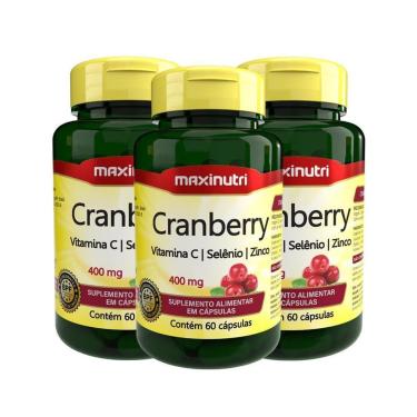 Imagem de Kit 3 Cranberry Vitamina C+ Selênio 60 Capsulas Maxinutri-Unissex