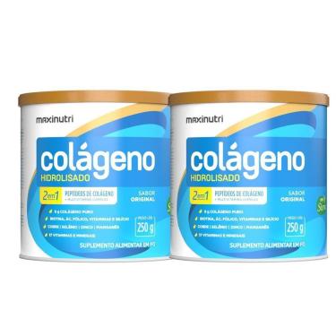 Imagem de Kit 2 Colágeno Hidrolisado Sabor Original Lata 250g Maxinutri-Unissex