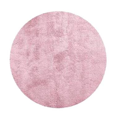Imagem de Tapete Redondo 2,00m Quarto Sala Escritório Pelo Macio Antiderrapante (Rosa)