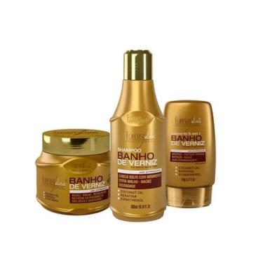 Imagem de Kit Banho de Verniz Sham. Leave-in, Másc. 250g Forever Liss - Forever 