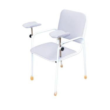 Imagem de Cadeira Coleta de Sangue Standard Com Braço Lateral Branca - Metal Sol