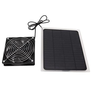 Imagem de Kit de Ventilador do Painel Solar 10W USB+DC Energia Verde para Estufa, Exaustor Solar, Galinheiro, Casa de Estimação