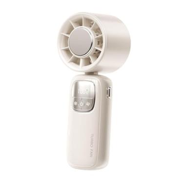 Imagem de IEUDNS Ventilador de mesa de mesa portátil portátil ventilador de mão dobrável colarinho de pescoço 100 velocidade ajustável para cílios de escritório homens, Branco