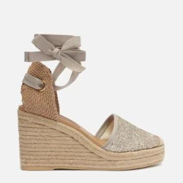 Imagem de Sandália Glitter Salto Alto Amarração Arezzo Tamanho:38;Cor:-Feminino