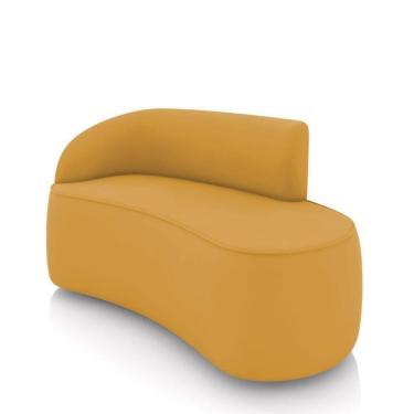 Imagem de Sofá 2 Lugares Orgânico 140 Cm Morgan Veludo Mostarda D03 - D`rossi