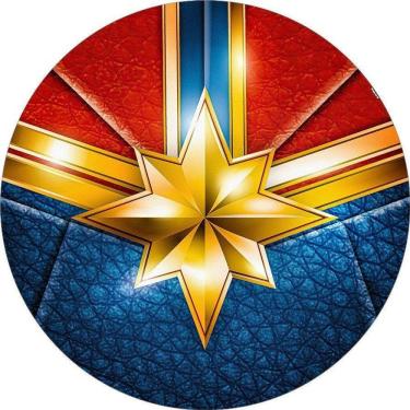 Imagem de Painel Redondo 3D Sublimado Capitã Marvel Frd-6216