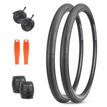 Imagem de ZUKKA Pneus de bicicleta 700C 700×28C/32C/35C/ 35CRoad Bike Tire com 2 alavancas de pneu Pneu de bicicleta dobrável para bicicleta de estrada, bicicleta híbrida (700 × 28C, 2 pneus + 2 tubos +