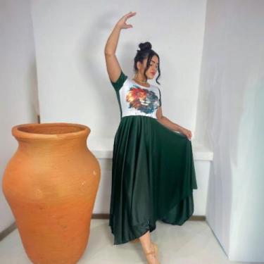 Imagem de Vestido de Dança Coreografia Plus Size LEÃO BRILHO Moda Evangélica - M