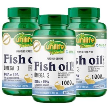 Imagem de Kit 3 Fish Oil Ômega 3 1000mg 120 Cápsulas
