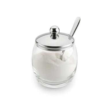 Imagem de Açucareiro Andrea Vidro Com Colher e Tampa De Inox Mesa 250g