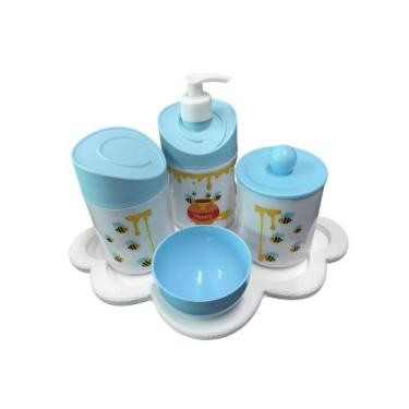 Imagem de Kit Higiene Abelhinha III Baby C/bandeja Nuvem E Quadrada Mdf - Dóia K