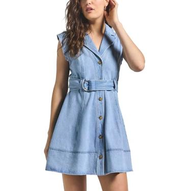 Imagem de Derek Lam 10 Crosby Vestido jeans feminino LYA com cinto, Skyler, 40