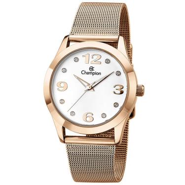 Imagem de Relógio Champion Feminino Rose Strass Esteira Cn29098z